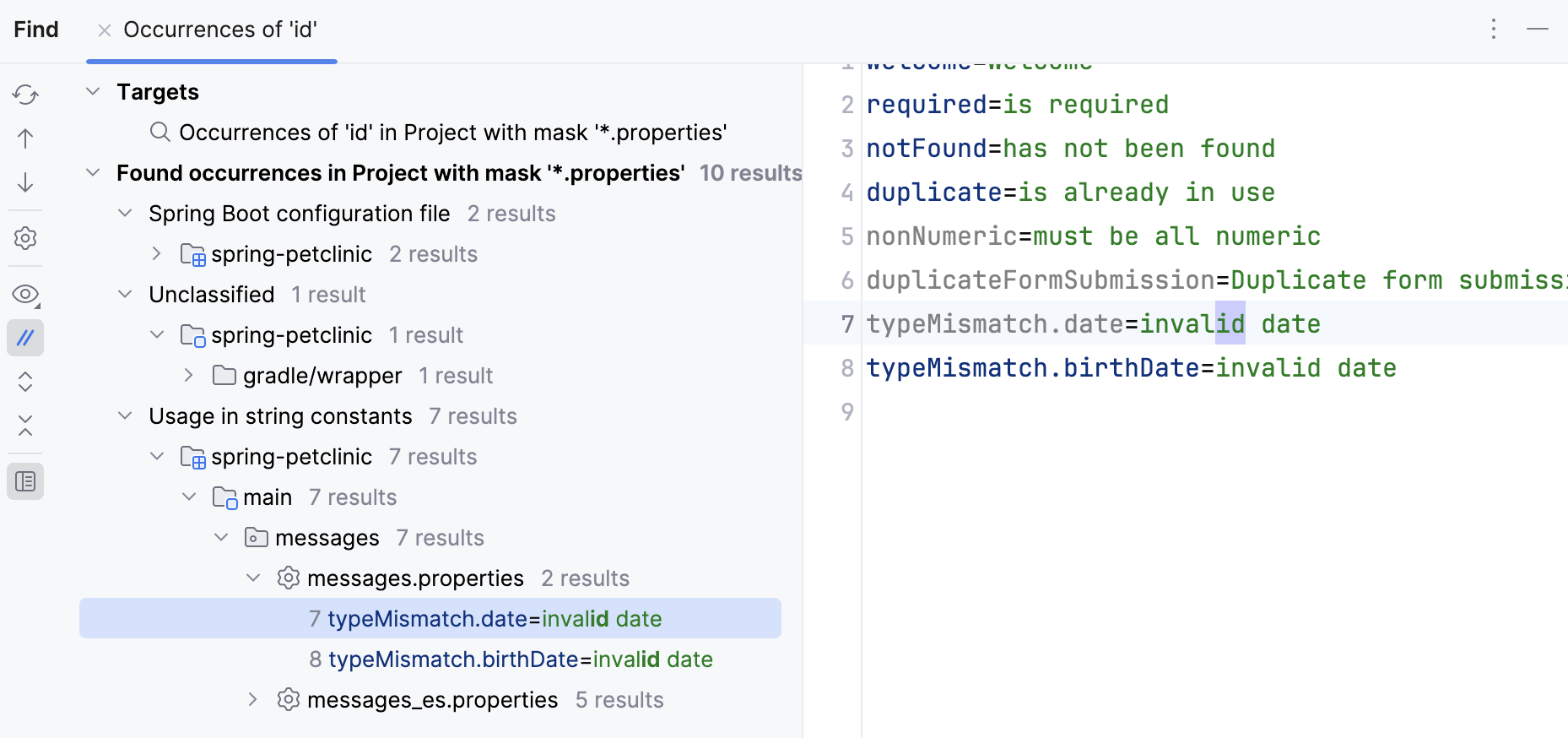 the Find tool window the Find tool window
