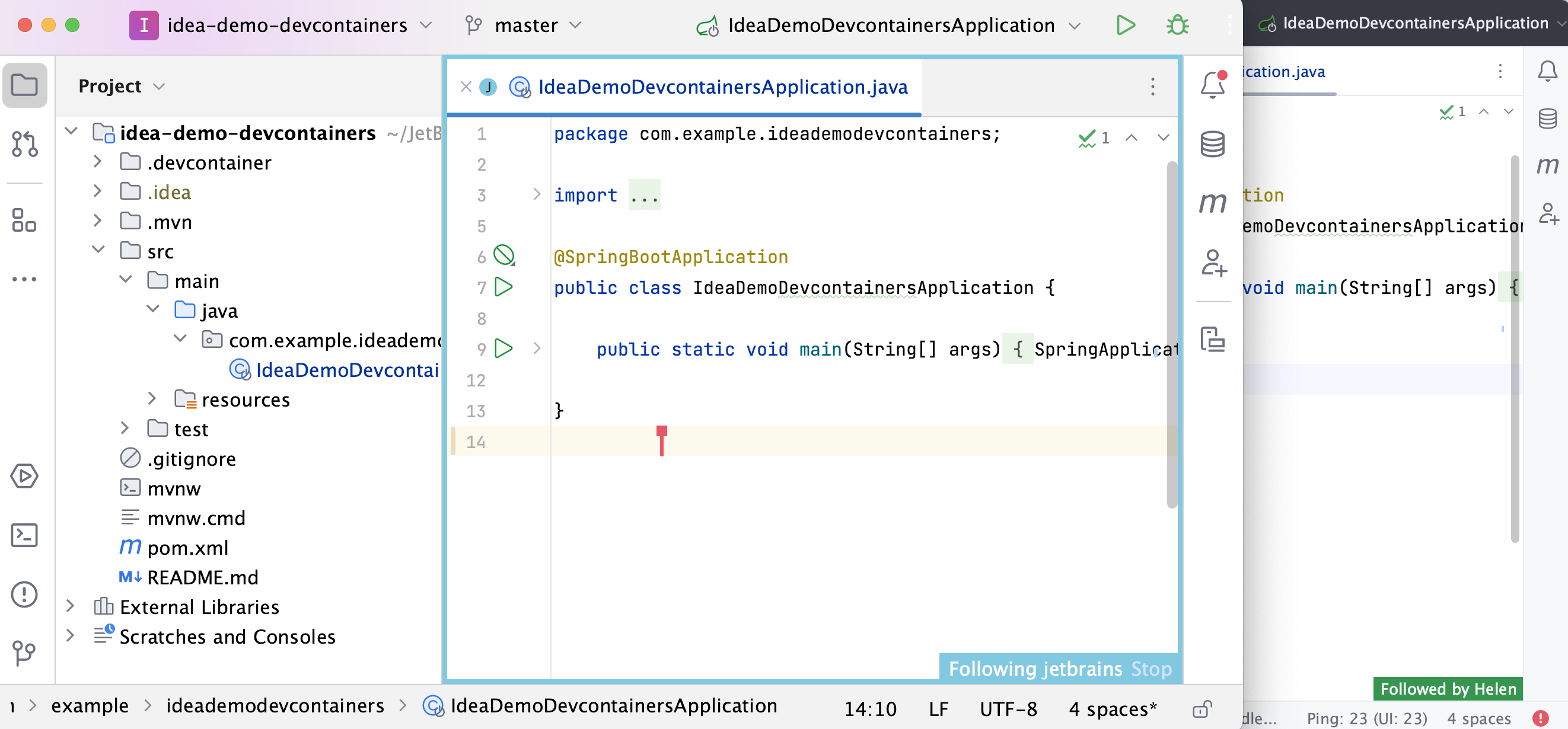 Following another participant Following another participant