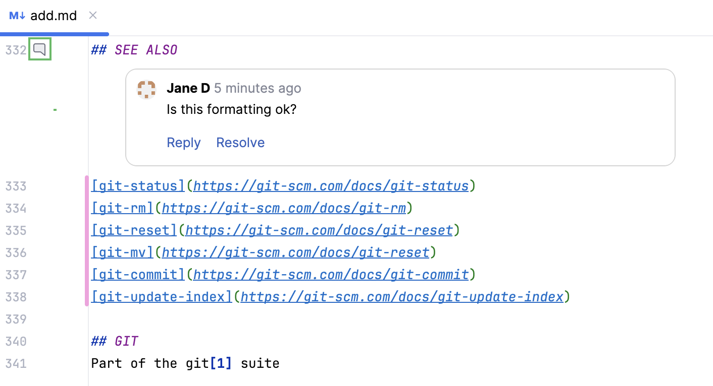 审查模式中的更改和评论 审查模式中的更改和评论