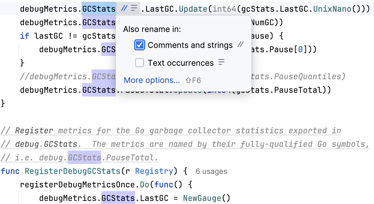 Additional Rename options Additional Rename options