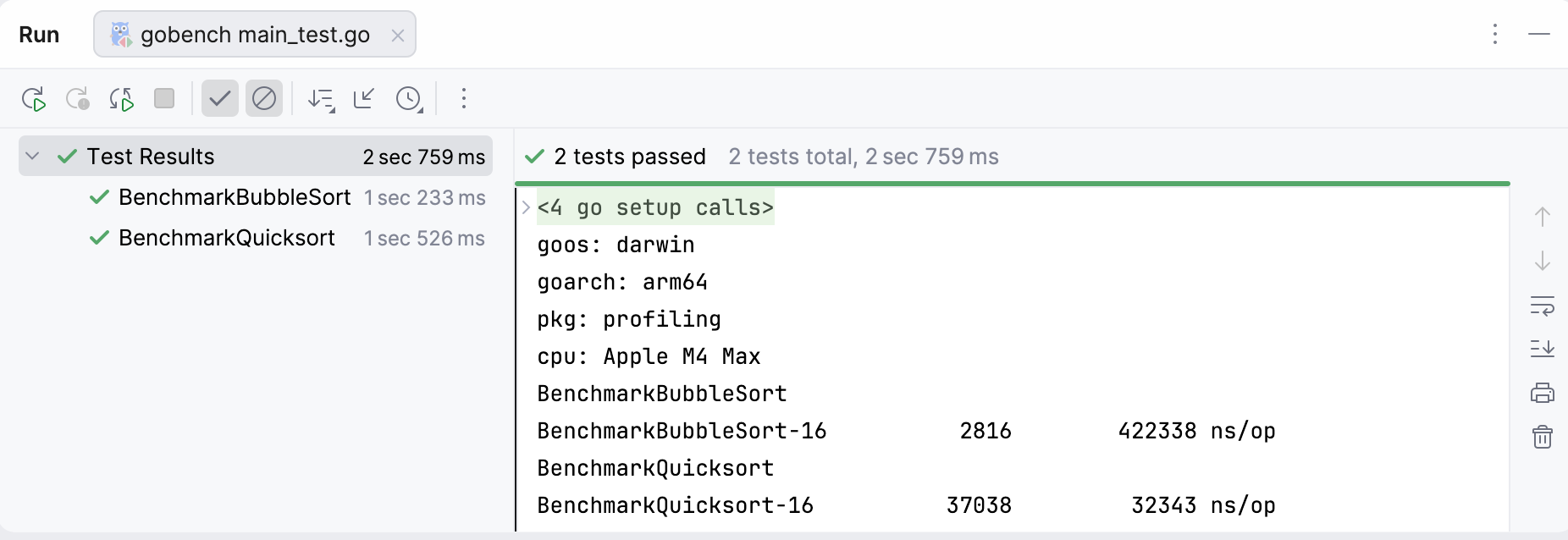 BenchmarkQuicksort 和 BubbleSort BenchmarkQuicksort 和 BubbleSort