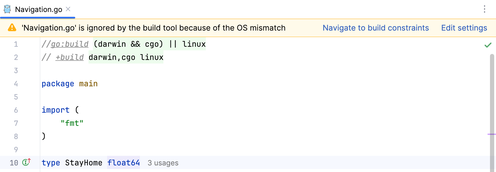 有关构建约束的通知