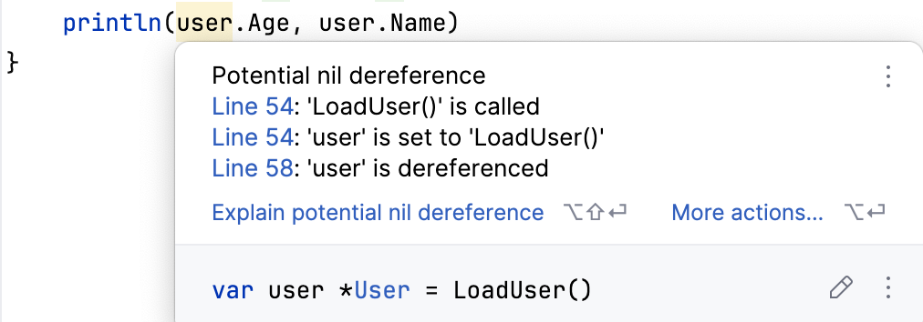 Explain potential nil dereferencee Explain potential nil dereferencee