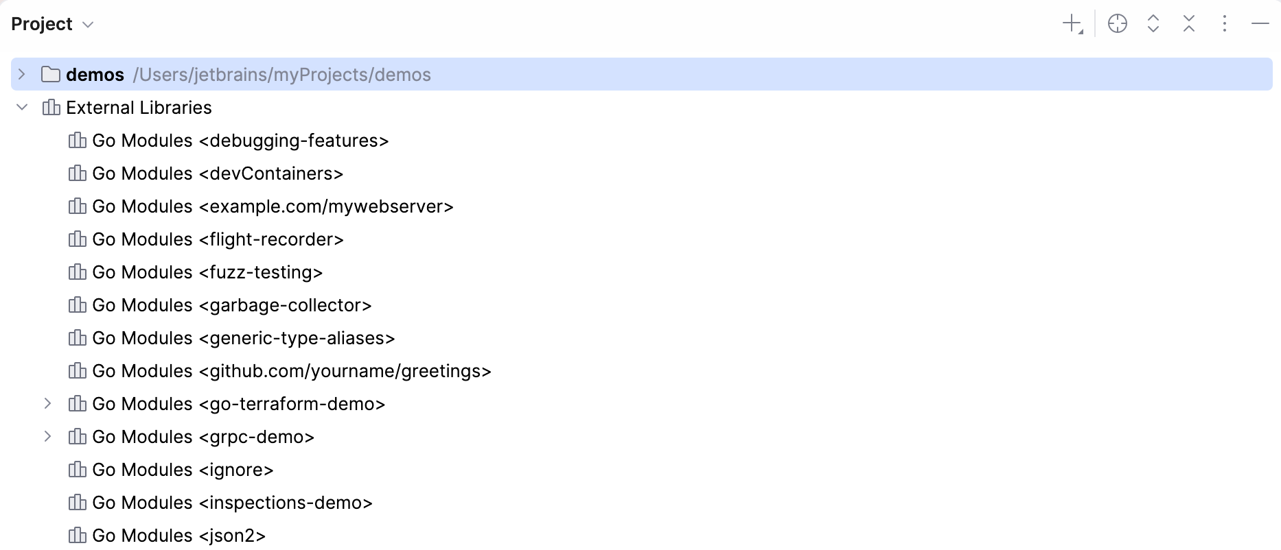 External libraries node External libraries node