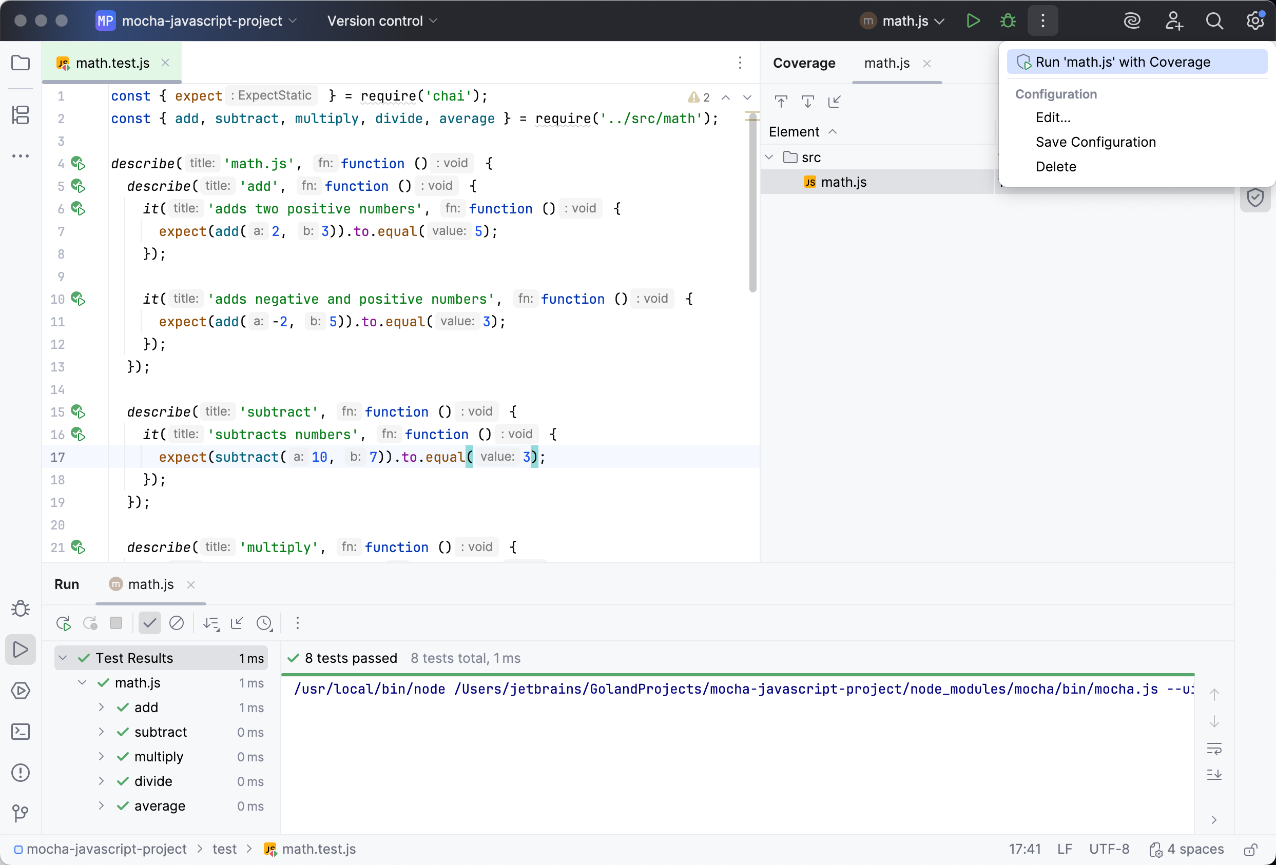 Mocha 测试:覆盖率报告 Mocha 测试:覆盖率报告