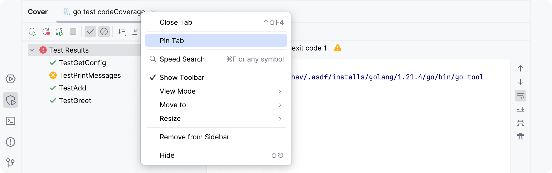 Pin the tab with search results Pin the tab with search results