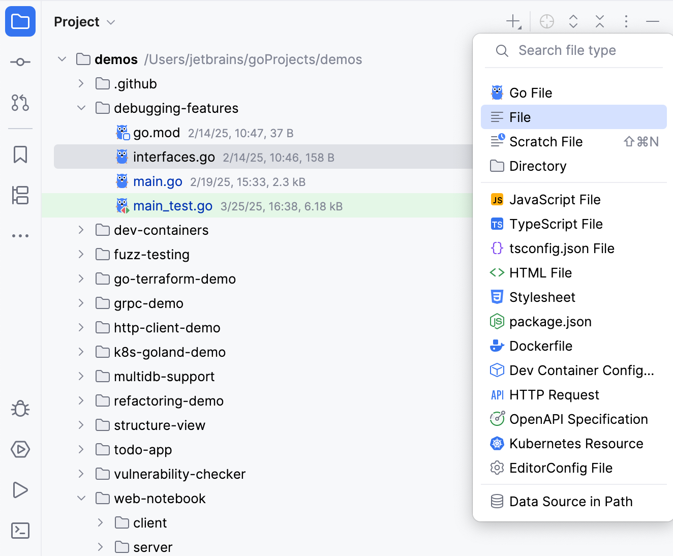 Add files from Project tool window toolbar Add files from Project tool window toolbar