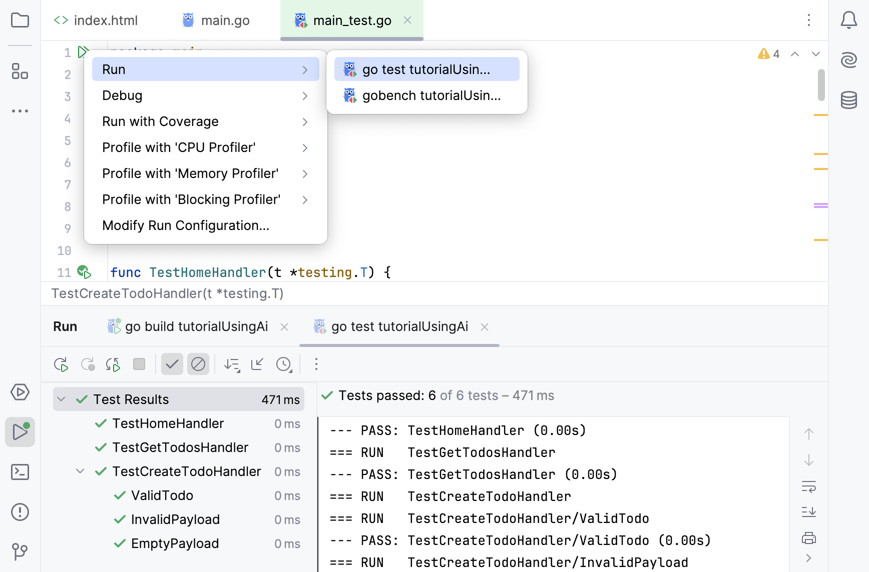 Run the generated application Run the generated application