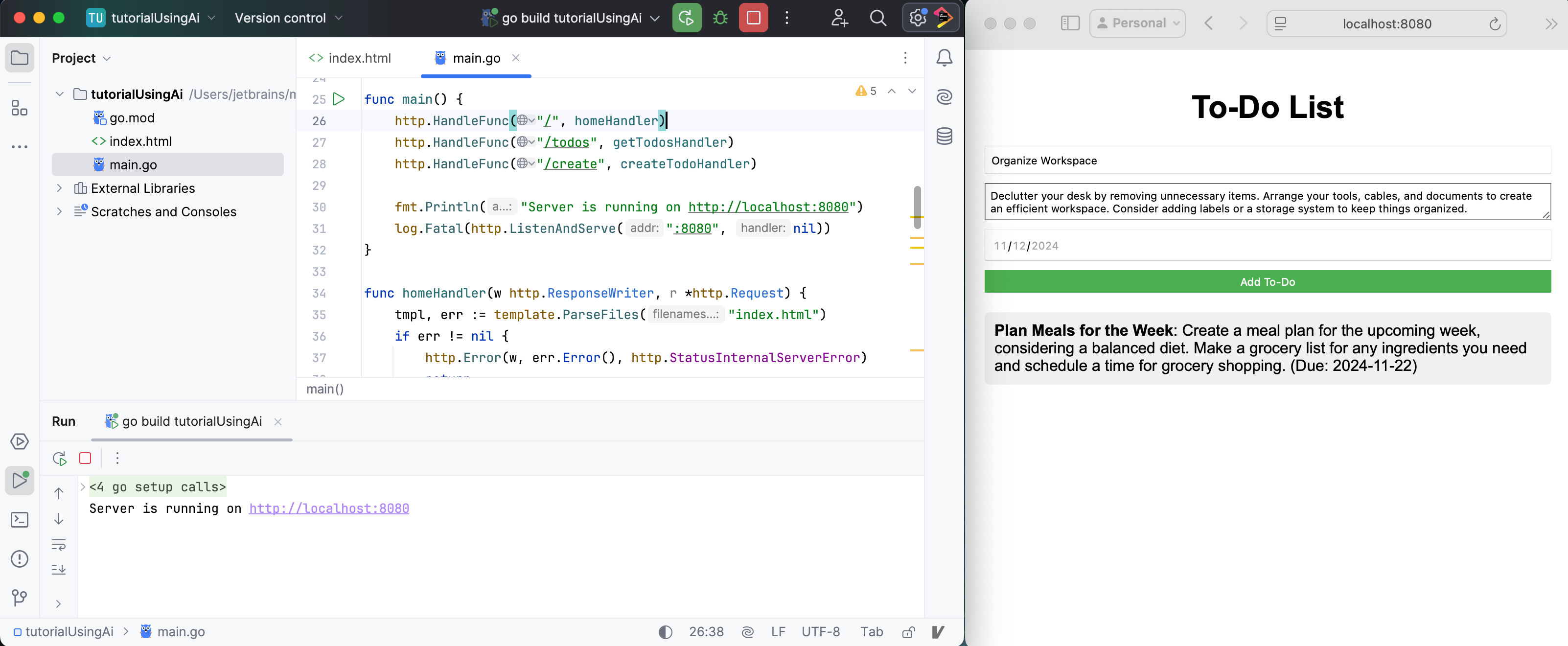 Run the generated application Run the generated application