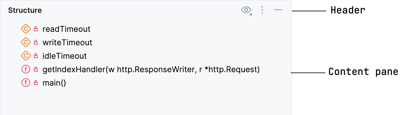 Tool window layout Tool window layout