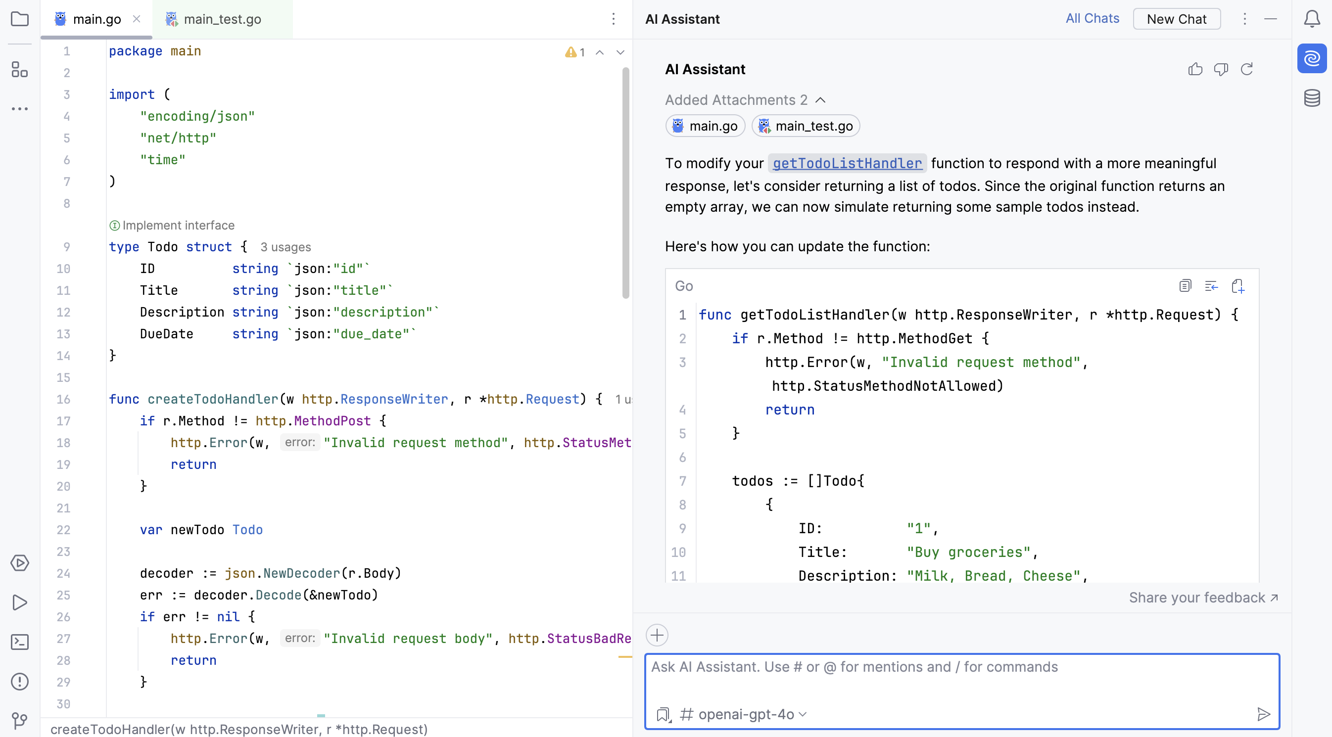 Using AI Assistant Using AI Assistant