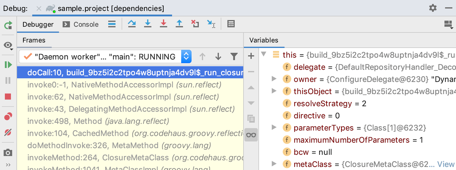 Debug tool window Debug tool window