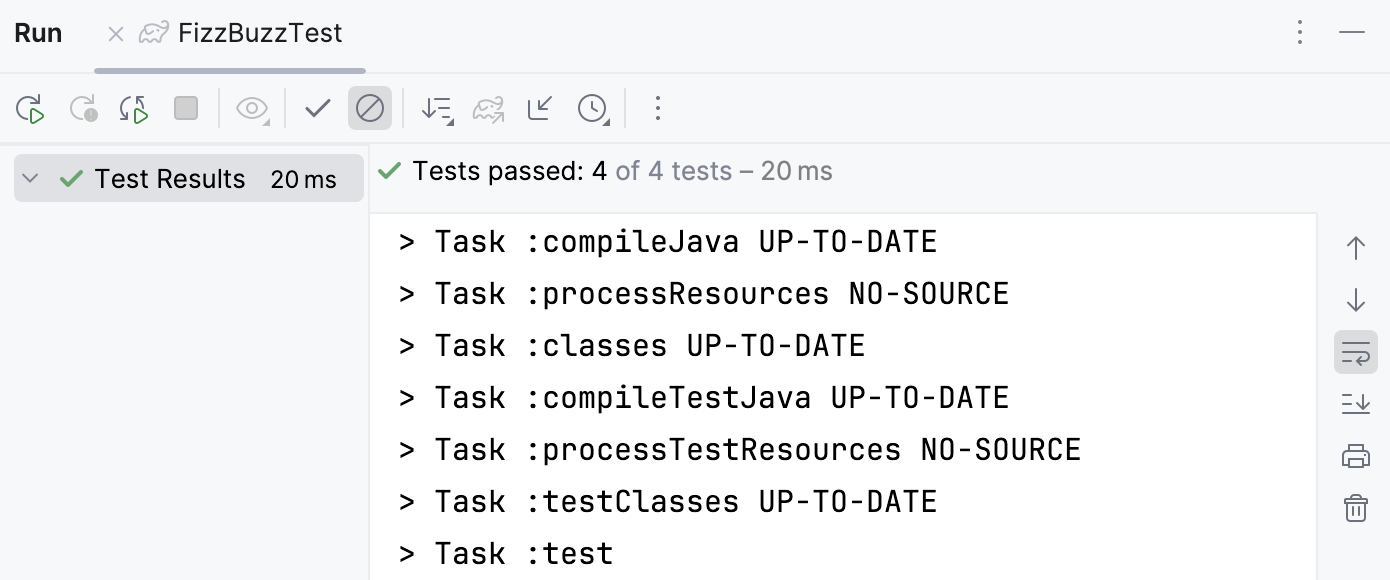 Run tool window /test passed Run tool window /test passed