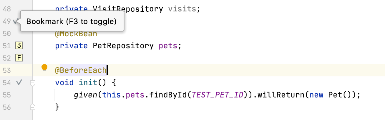 笔边栏中的不同类型书签