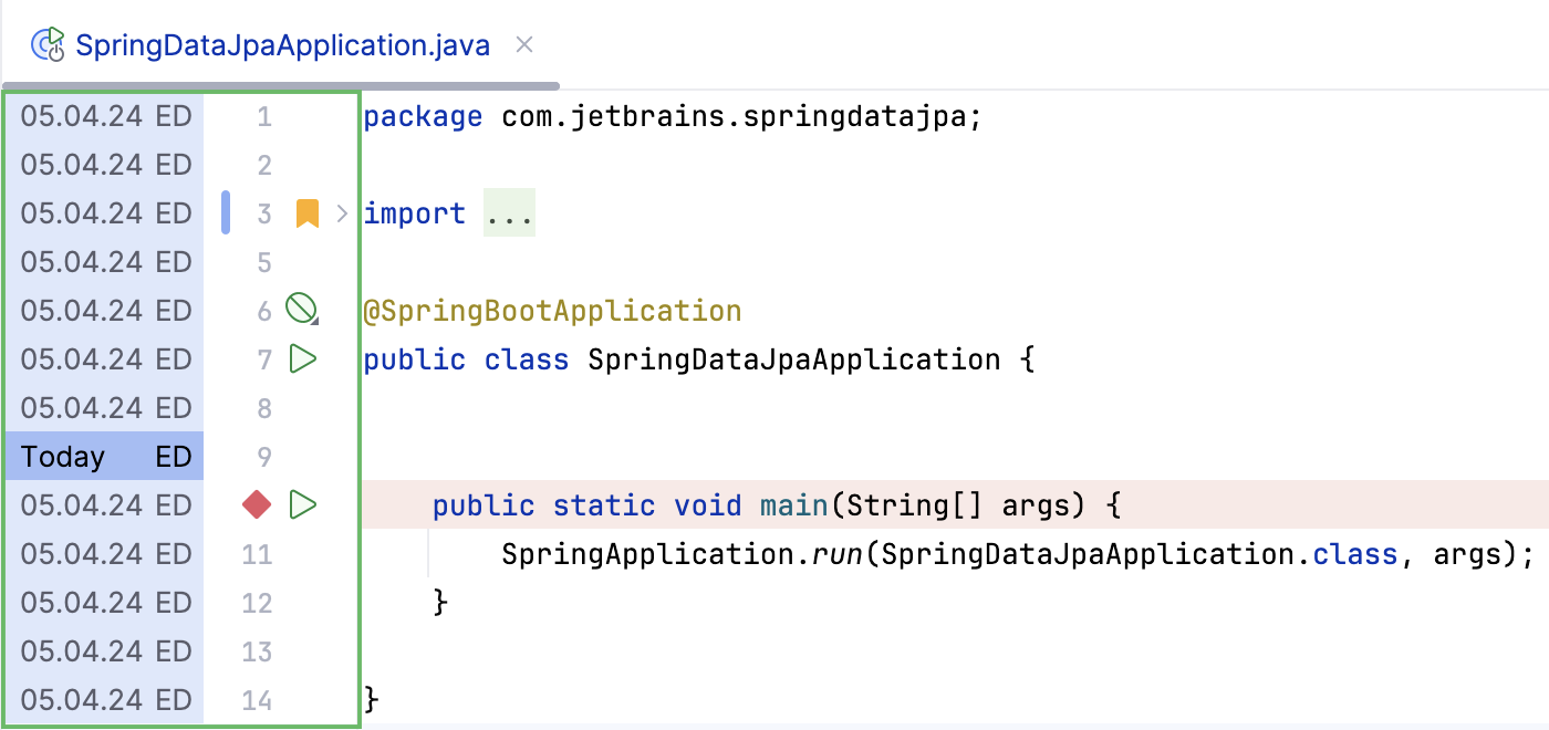 Editor gutter Editor gutter