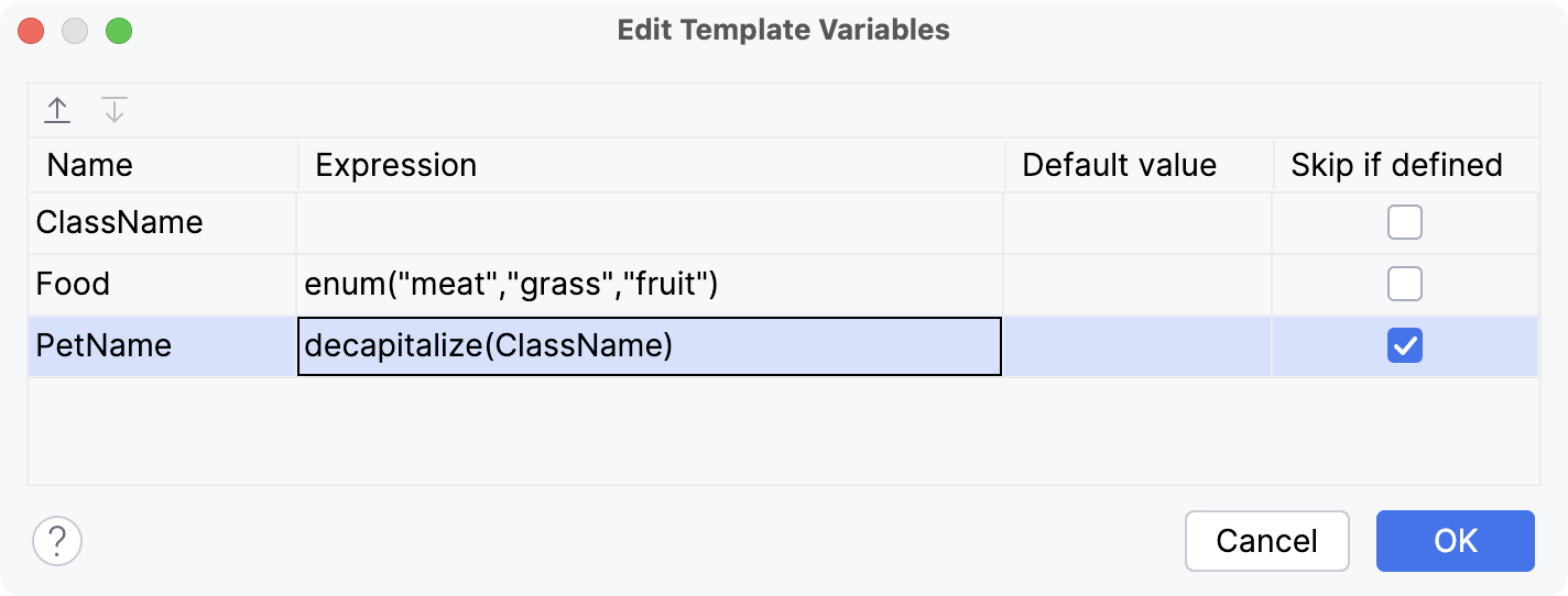 Edit Template Variables Edit Template Variables