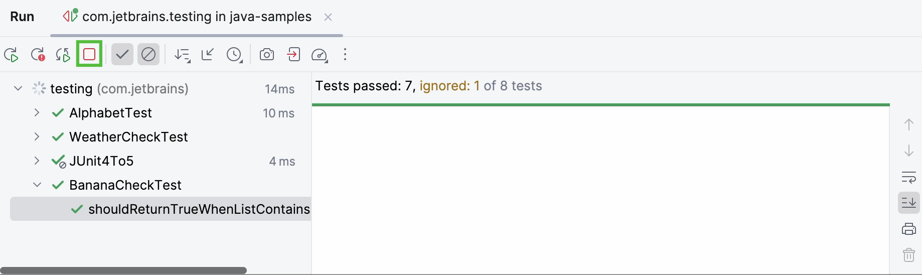 Stop running tests Stop running tests