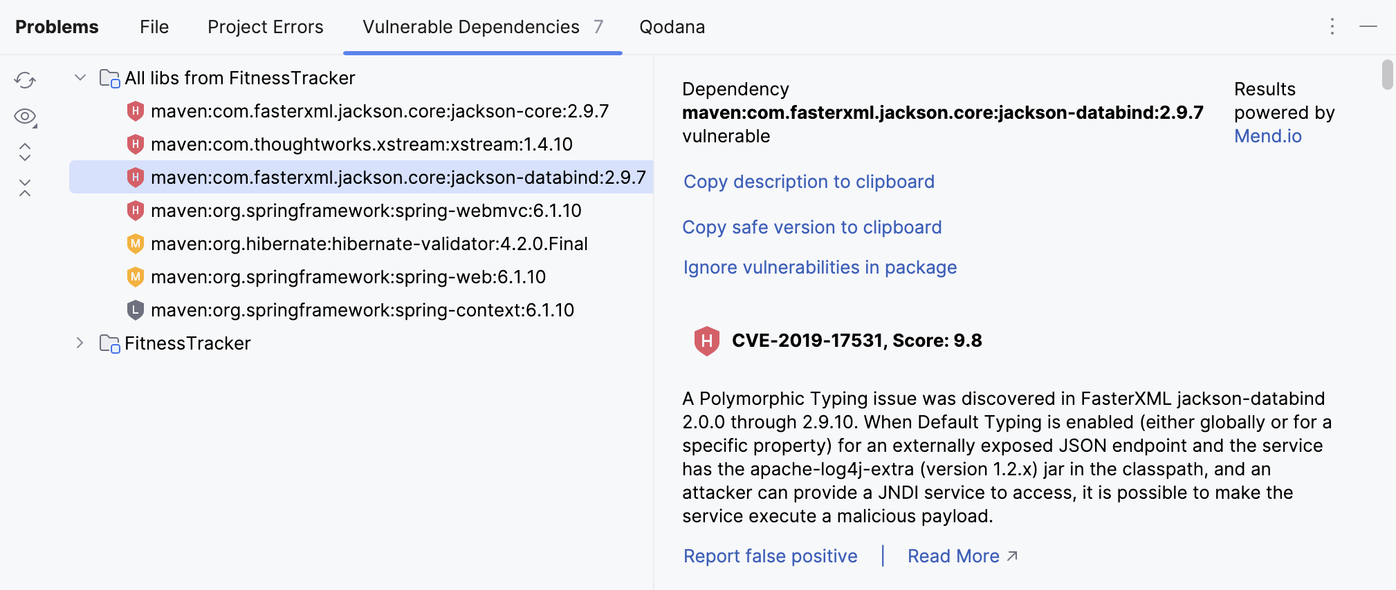 Vulnerable Dependencies Vulnerable Dependencies