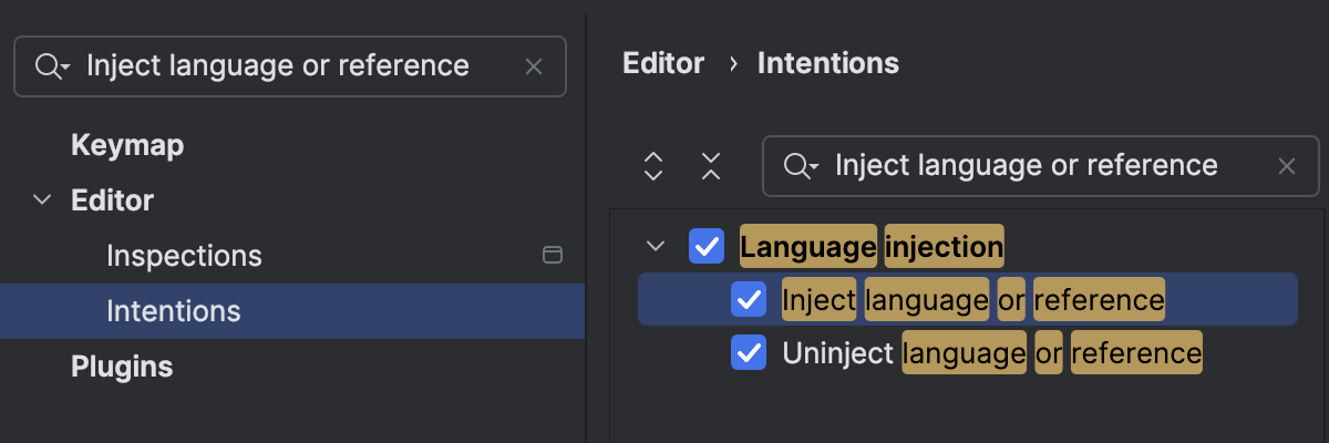 Language and reference injections | IntelliJ IDEA Documentation