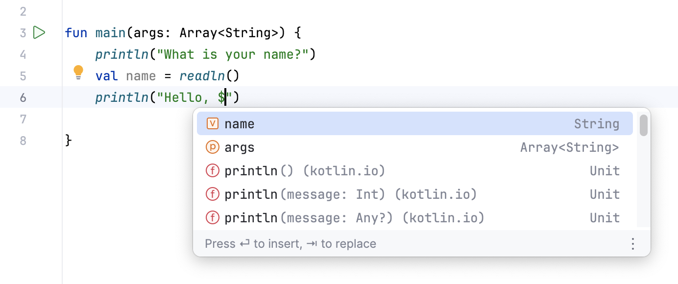 Code completion in action Code completion in action