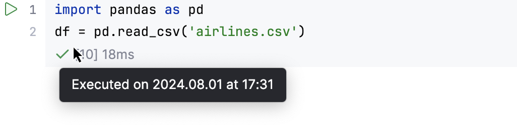 上一次单元格执行的信息 上一次单元格执行的信息