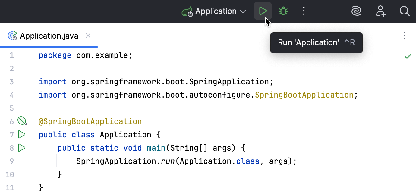 'Run' button near the Run widget 'Run' button near the Run widget