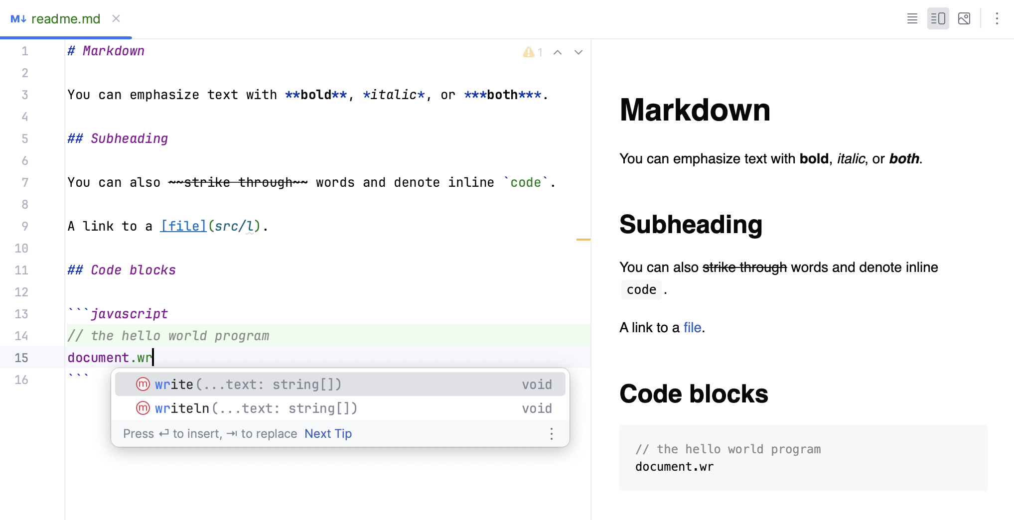 Insert a fenced code block in Markdown Insert a fenced code block in Markdown