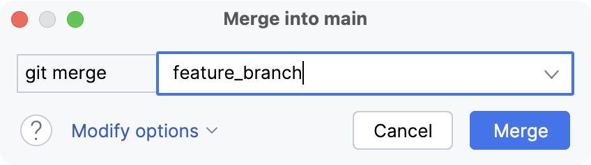 The Merge dialog