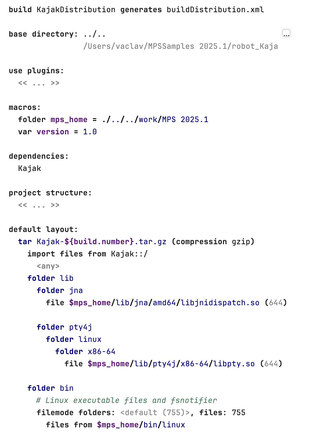 The distribution build file