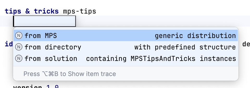 Options for tips and tricks