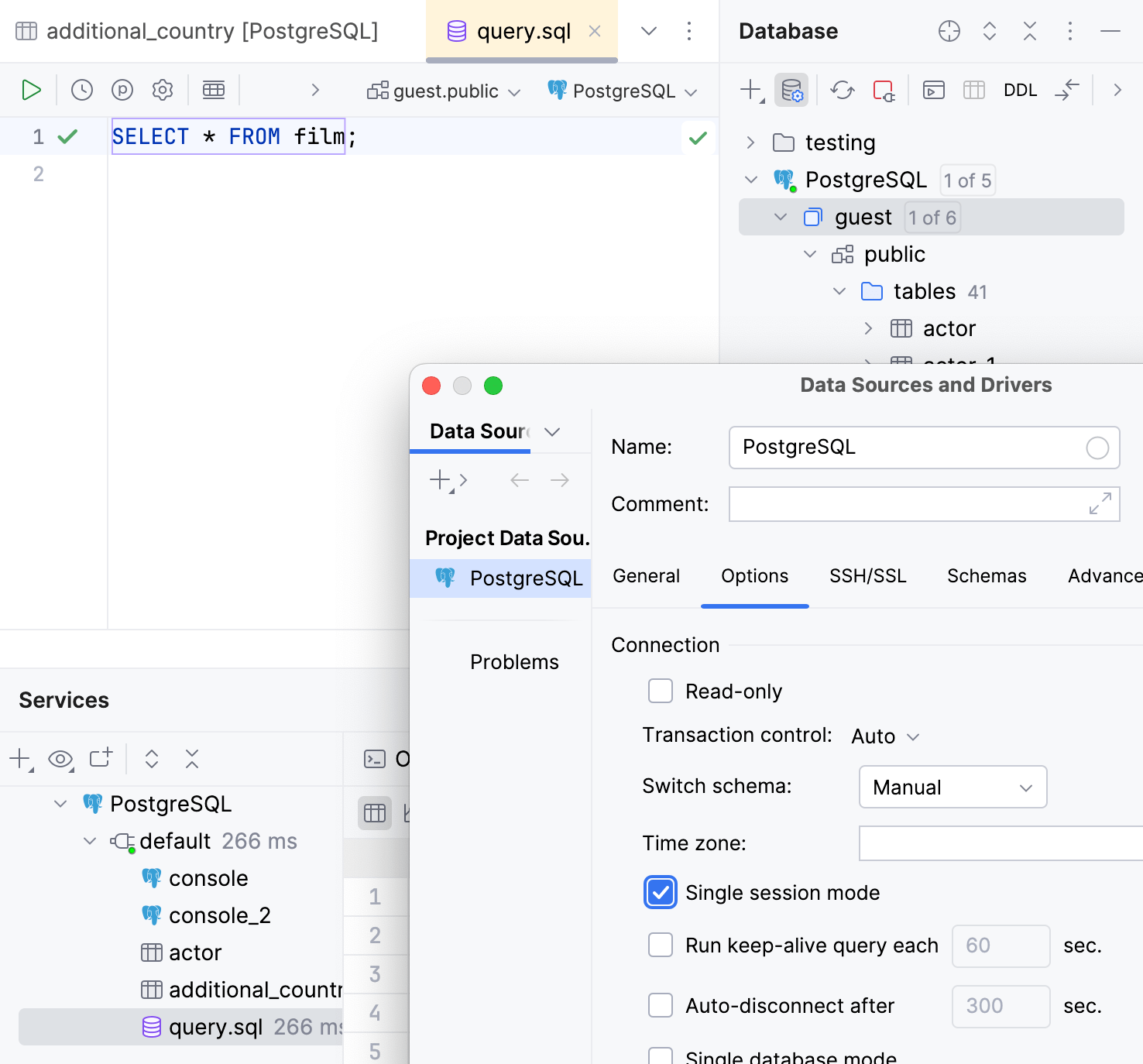 Queries from multiple SQL files run in a sigle session Queries from multiple SQL files run in a sigle session