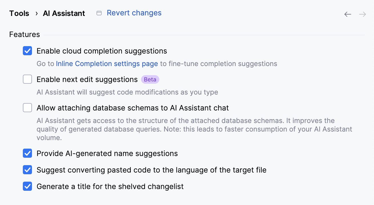 Enable name suggestion option in AI&nbsp;Assistant settings