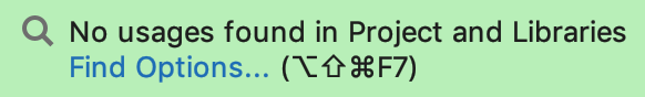 No usages found popup No usages found popup