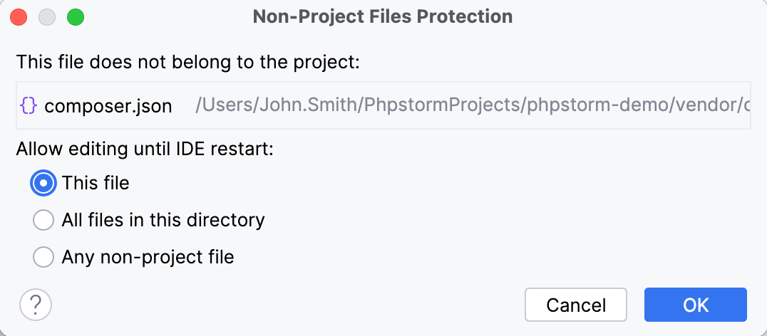 Non-Project Files Protection Non-Project Files Protection