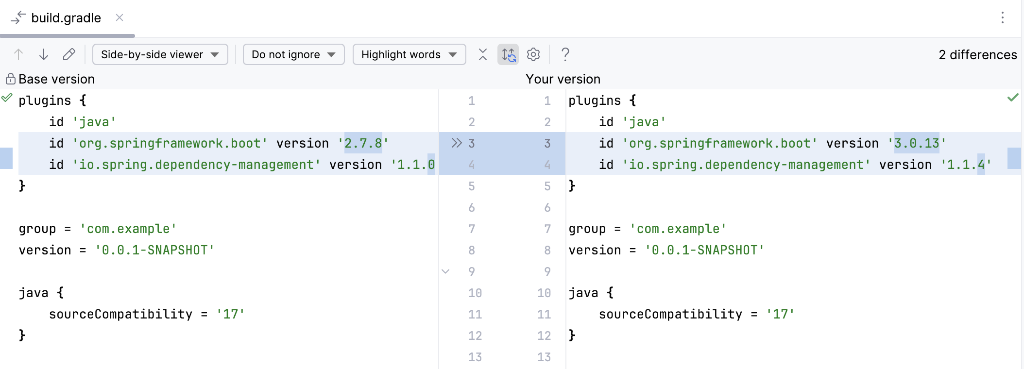 Show recipe changes Show recipe changes
