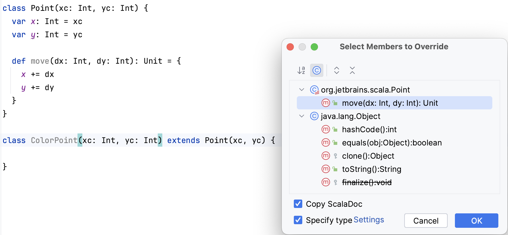 Override method Override method