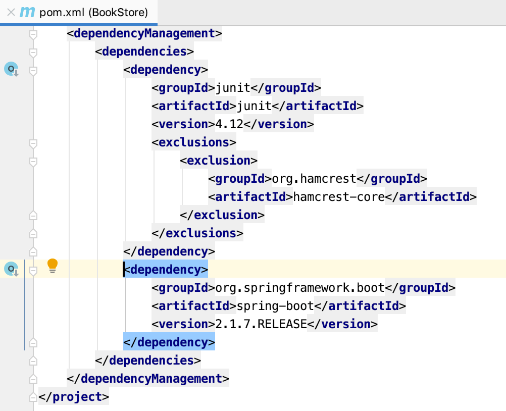 parent POM with extracted dependency parent POM with extracted dependency