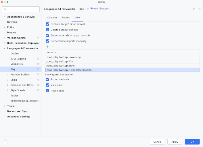 Play settings Play settings