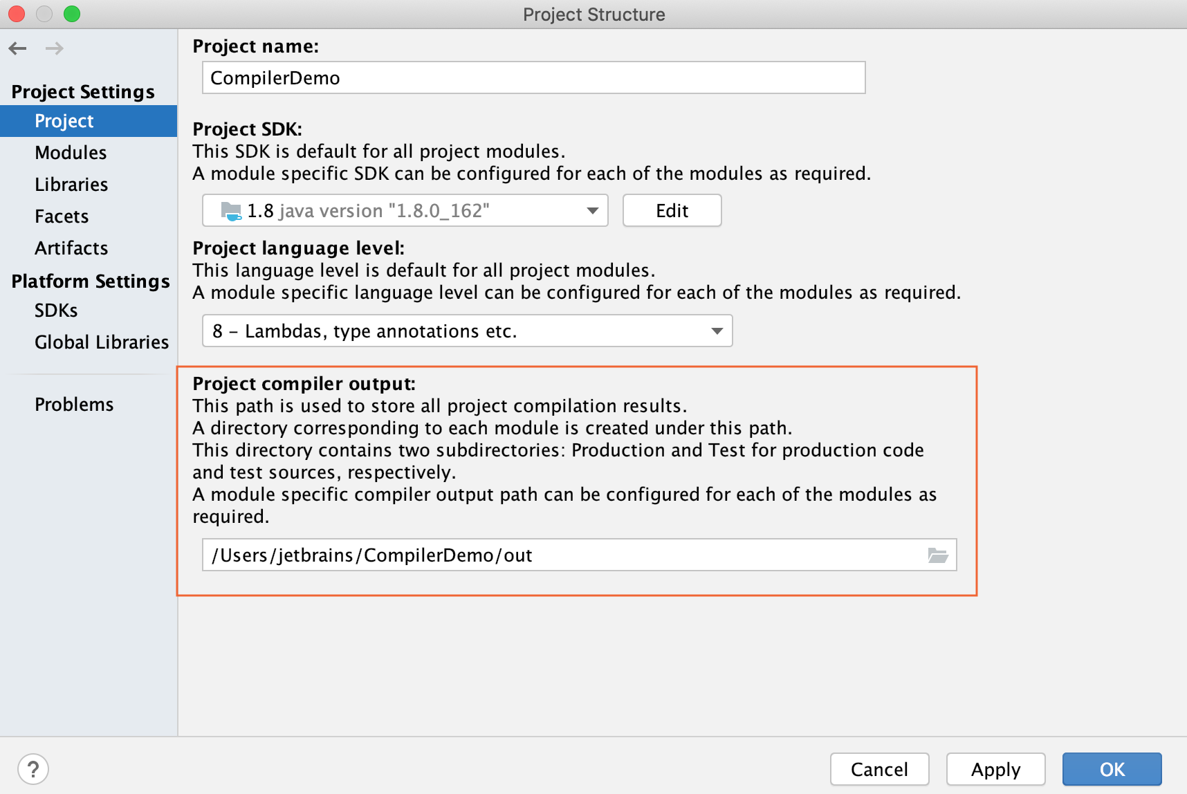 Project Structure dialog / Projects page Project Structure dialog / Projects page