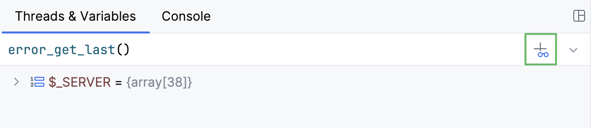 The expression in the Variables tab
