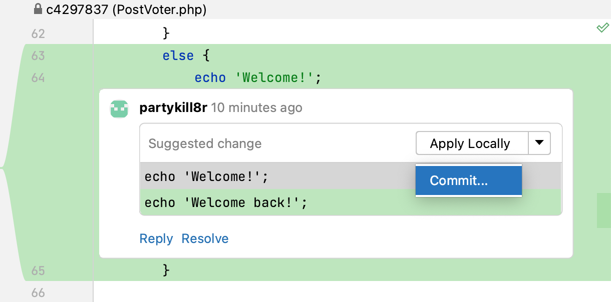 GitHub suggested change apply locally GitHub suggested change apply locally