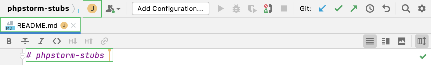 Joined session: editor and the main toolbar Joined session: editor and the main toolbar
