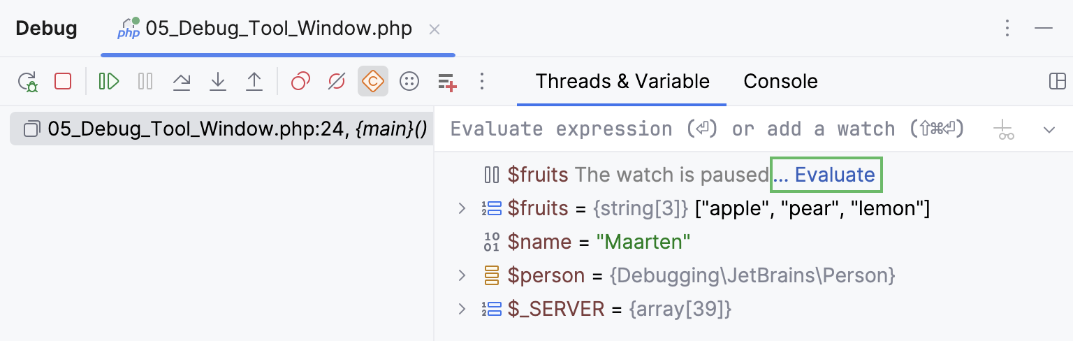 Evaluate paused watch