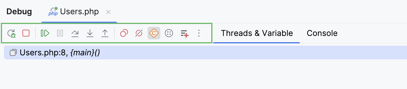 The Debugger Toolbar The Debugger Toolbar