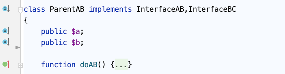 Gutter icons in the editor Gutter icons in the editor