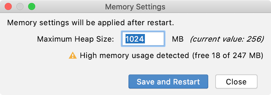 change -Xmx in Memory Settings change -Xmx in Memory Settings