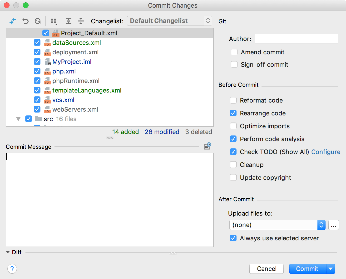 将新更改提交到 VCS 将新更改提交到 VCS