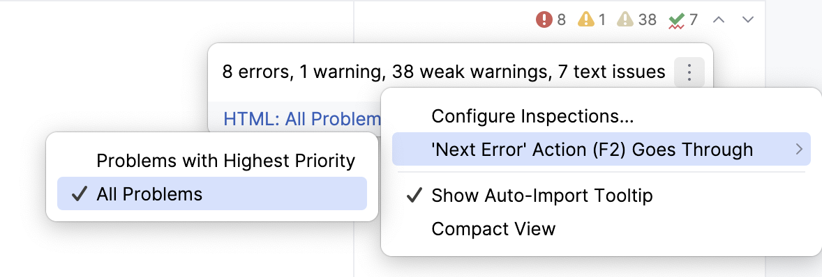 Configuring navigation between highlighted lines Configuring navigation between highlighted lines