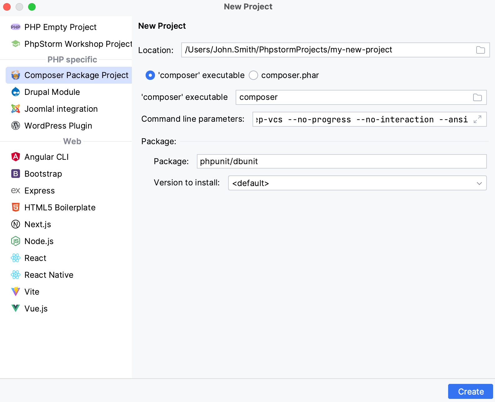 Creating a new Composer project Creating a new Composer project