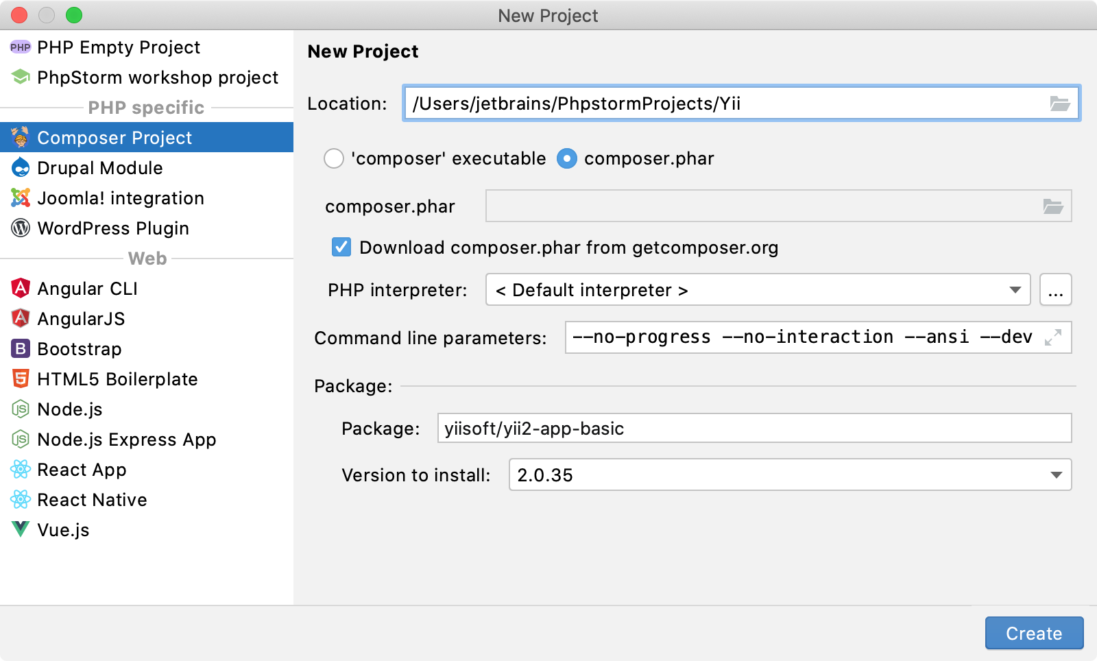 The New Project wizard The New Project wizard